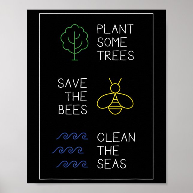 Póster La protección del medio ambiente, decir, plantar á (Frente)
