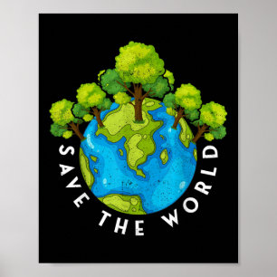 Póster La protección del medio ambiente salva al mundo