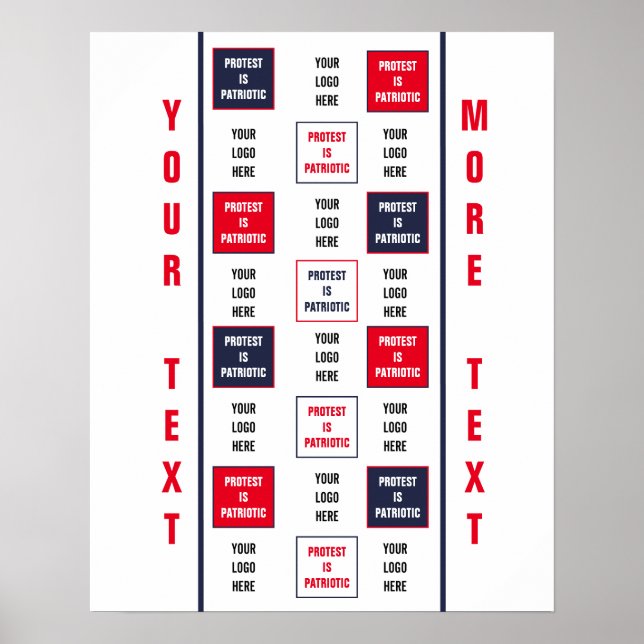 Póster La protesta es una plantilla de logotipo patriótic (Frente)
