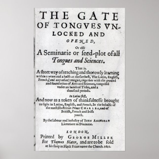 Póster La Puerta de las Lenguas Desbloqueadas', 1631 (Frente)