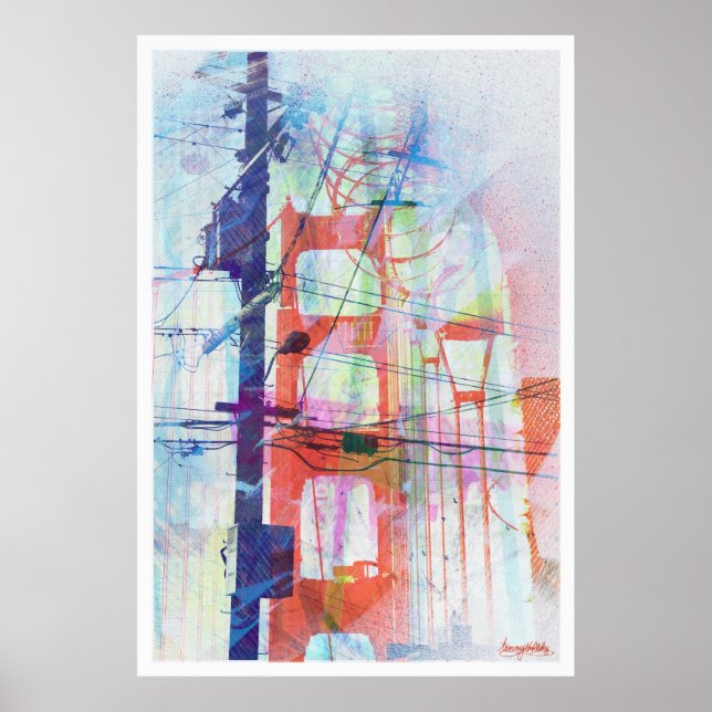 Póster La Puerta de Oro Eléctrica Mágica de San Francisco (Frente)