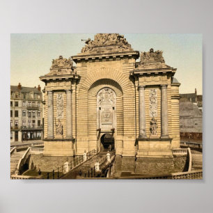 Póster La puerta de París, obra clásica Photochrom de