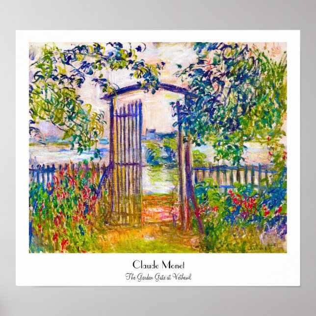 Póster La Puerta del Jardín en Vetheuil Claude Monet (Frente)