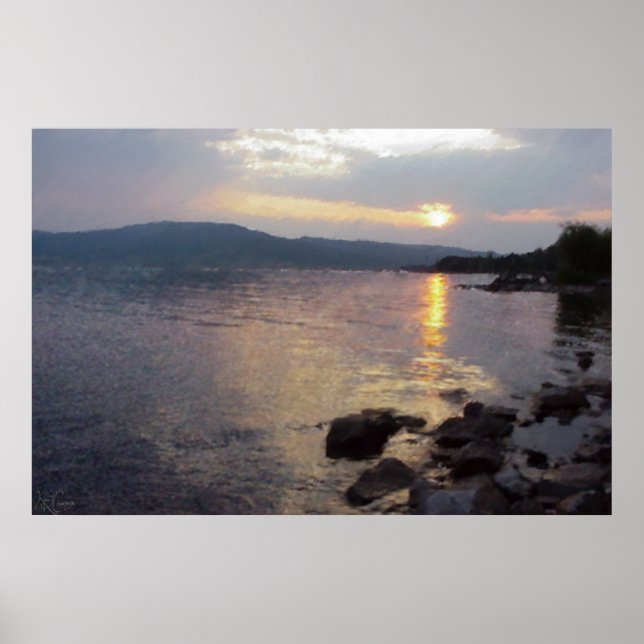 Póster La puesta de sol del lago de Henry (Frente)