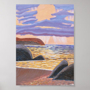 Póster La puesta de sol en el mar