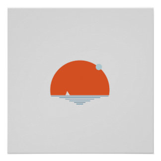 Póster La puesta de sol en el mar