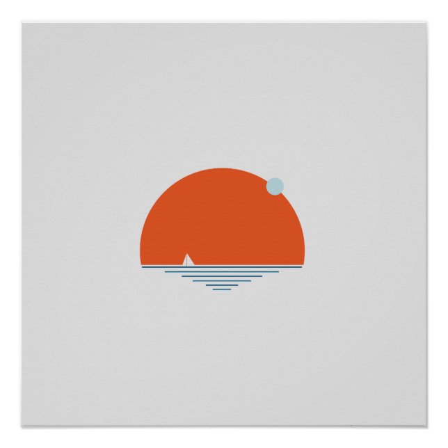 Póster La puesta de sol en el mar (Anverso)