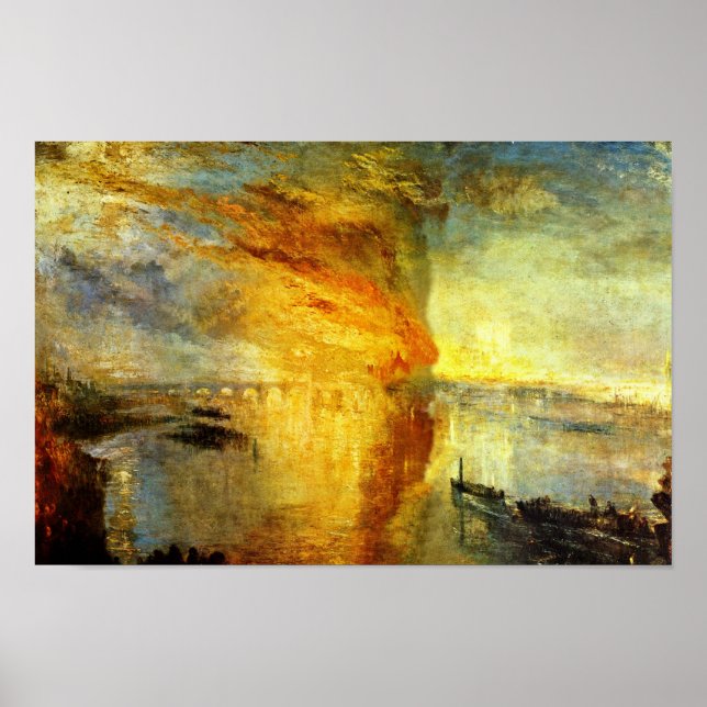 Póster La Quema De Las Casas Del Parlamento, La Quema (Frente)