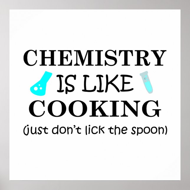 Póster la química es como cocinar (Frente)