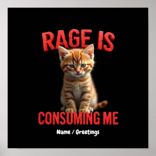 Póster La rabia me consume Gatito lindo Gato, Felino dive