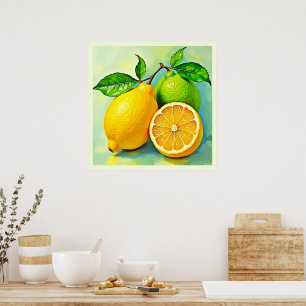 Póster La ráfaga de cítricos de Zesty en el diseño