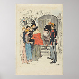 Póster La Rafle-1893 de Theophile Alexandre Steinlen