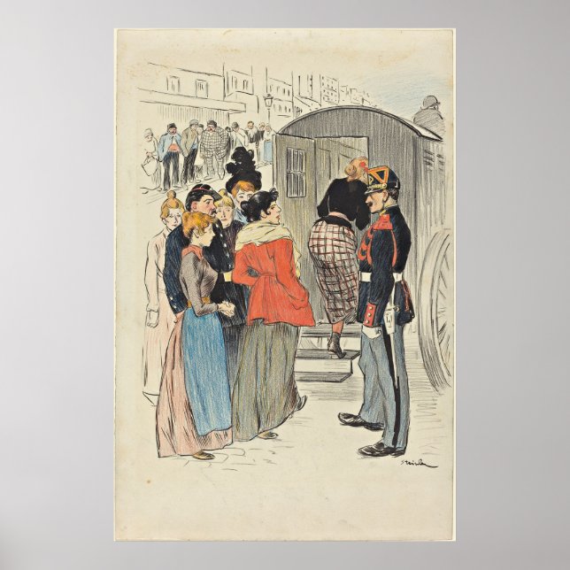 Póster La Rafle-1893 de Theophile Alexandre Steinlen (Frente)