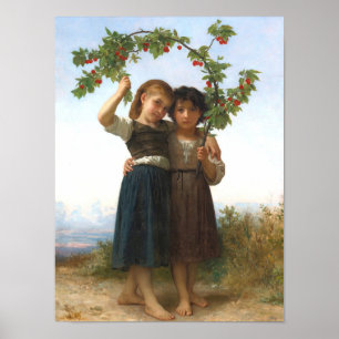 Póster La rama de cereza de William Bouguereau