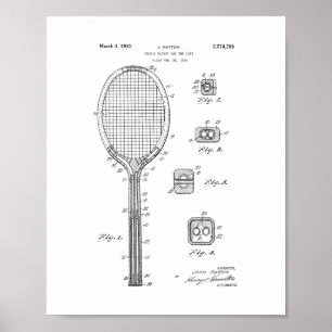 Póster La Raqueta De Tenis Y La Patente Similar