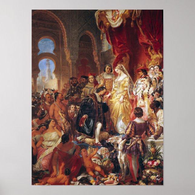 Póster La recepción de Cristóbal Colón (Frente)
