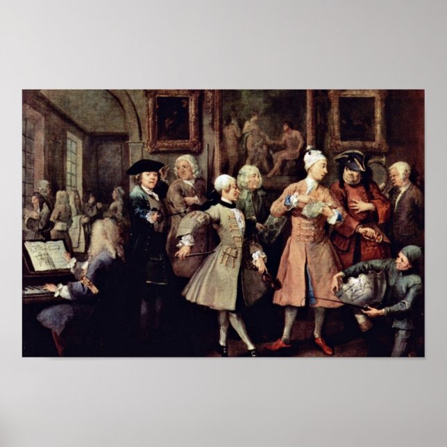 Póster La Recepción De La Mañana Por Hogarth William (Frente)