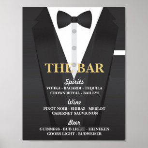 Póster La recepción del Rótulo Poster del Bar Suit Tuxedo