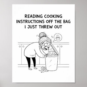 Póster La receta de la cocina minimalista de arrepentimie