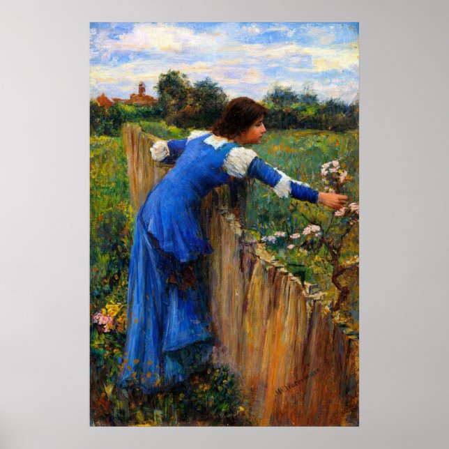 Póster La recolectora de flores de John William Waterhous (Frente)