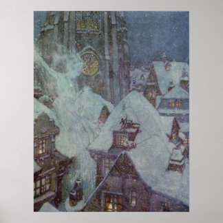 Póster la reina de la nieve de Edmund Dulac