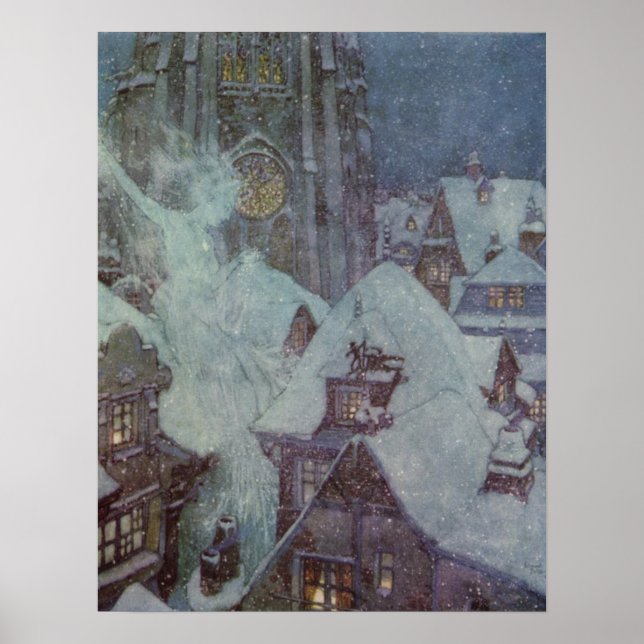 Póster la reina de la nieve de Edmund Dulac (Frente)