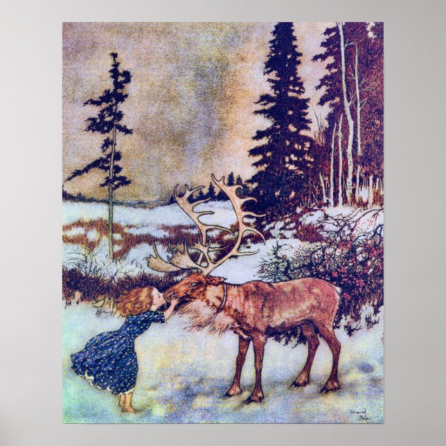 Póster La Reina de la Nieve Edmund Dulac Bella Artes (Frente)