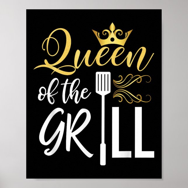 Póster La Reina De La Parrillada Graciosa Chef Bbq Chef M (Frente)