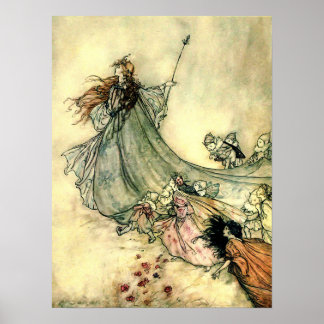 Póster La reina de las hadas de Arthur Rackham