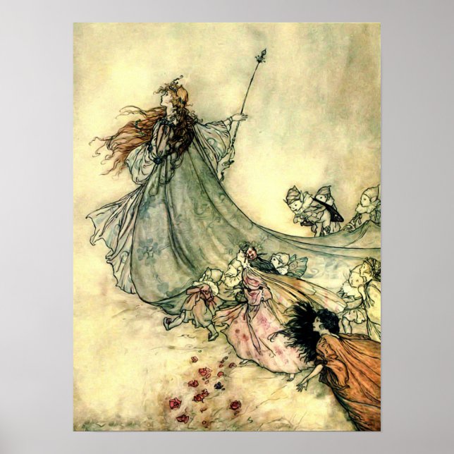 Póster La reina de las hadas de Arthur Rackham (Frente)