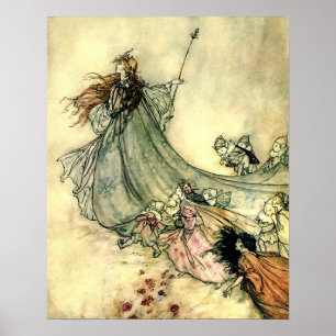 Póster La reina de las hadas de Arthur Rackham