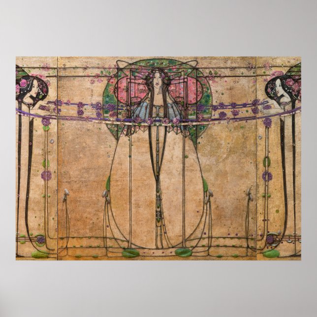 Póster La Reina de Mayo por Margaret Macdonald Mackintosh (Frente)