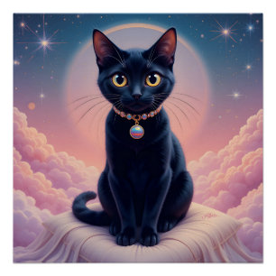 Póster La Reina Del Cielo De Gatos Negros