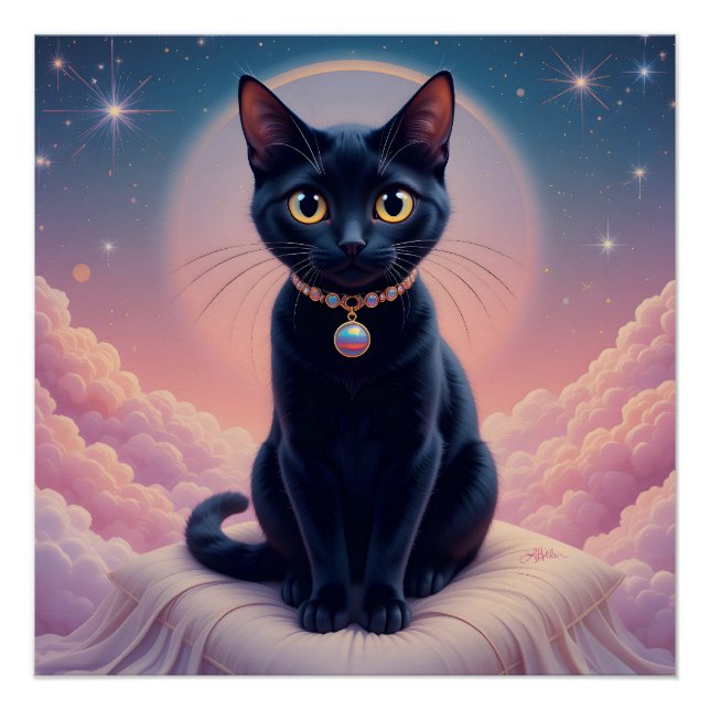 Póster La Reina Del Cielo Del Gato Negro (Anverso)