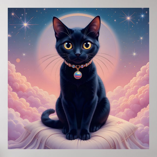 Póster La Reina Del Cielo Del Gato Negro (Frente)