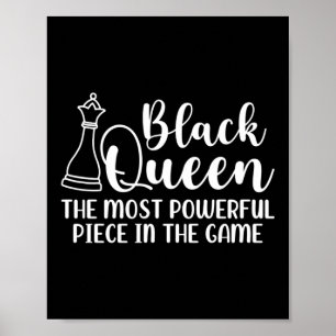Póster La Reina Negra De Ajedrez La Pieza Más Poderosa En