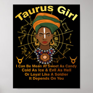 Póster La Reina Taurus dulce como las mujeres negras cana