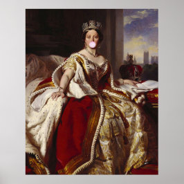 Póster La reina Victoria soplando un chicle rosa