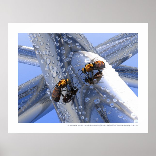 Póster La rencontre - La reunión (versión azul) (Frente)
