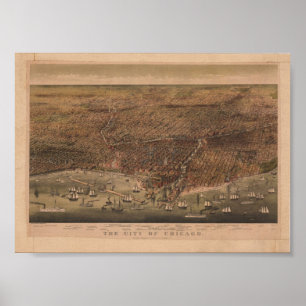 Póster La reproducción de la ciudad de Chicago en 1892