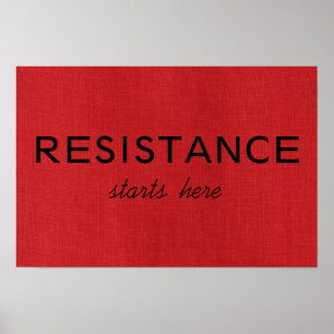 Póster La resistencia comienza aquí en la foto de lino