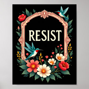 Póster La resistencia floral a Trump es gracioso contra l