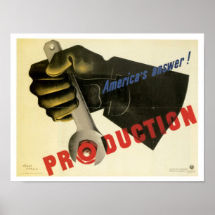 Póster ¡La respuesta de América! Producción