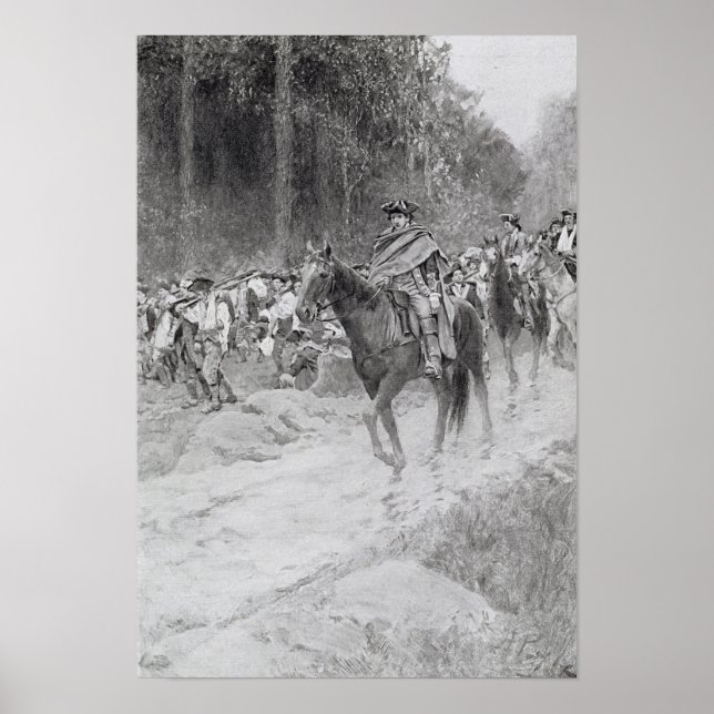 Póster La retirada de Washington de los grandes prados (Frente)