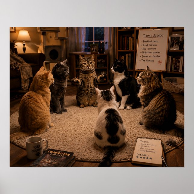 Póster La Reunión del Consejo de Gatos (Frente)