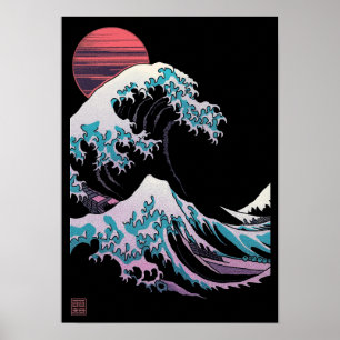Póster La revisión de la ola del Kanagawa Negro