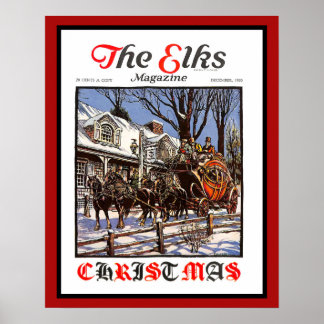 Póster La revista Elks 1930 Navidad