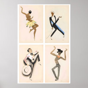 Póster La Revue Nègre 1925 Josephine Baker Vintage