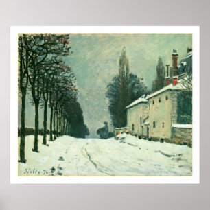 Póster La Route de Louveciennes, Hiver, 1874 (aceite sobr