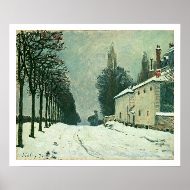 Póster La Route de Louveciennes, Hiver, 1874 (aceite sobr (Frente)